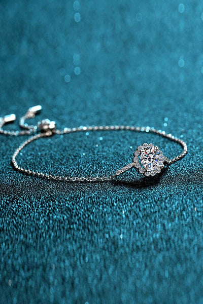 1 Carat Moissanite Chain Bracelet in Sterling Silver