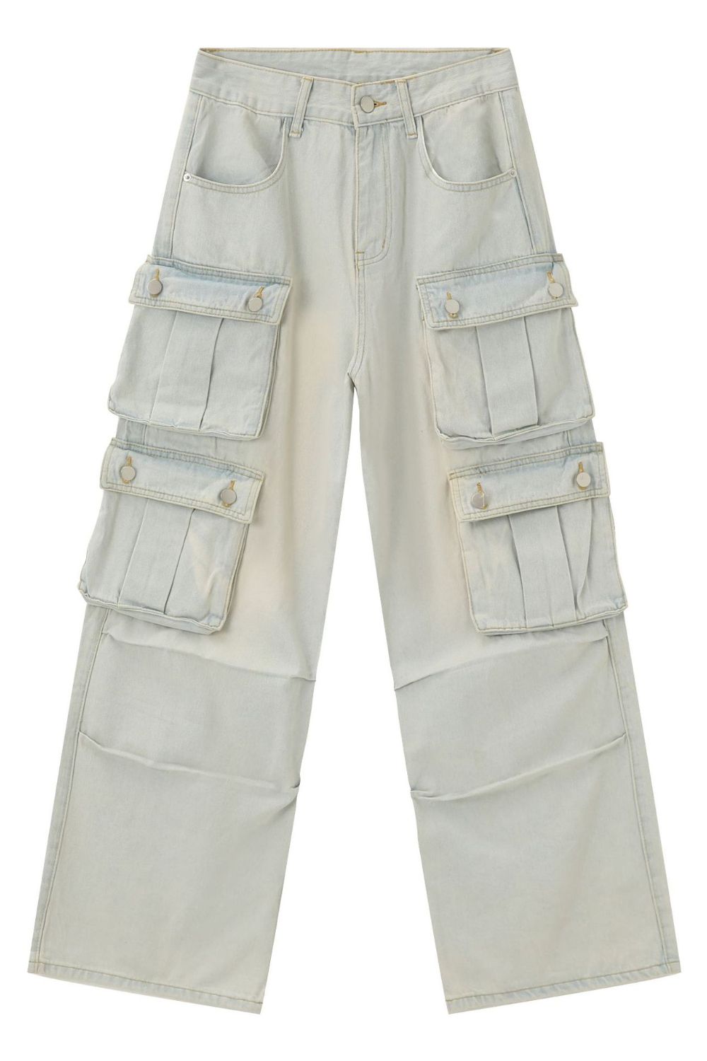 Men's Mid Rise Jeans with Cargo Pockets for Comfort