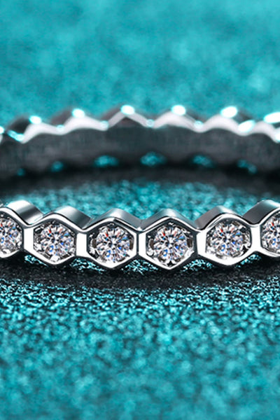 Moissanite 925 Sterling Silver Eternity Ring for Elegance