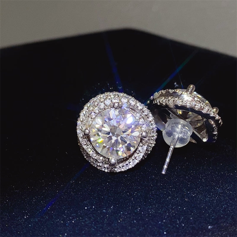 6 Carat Moissanite 925 Sterling Silver Earrings for Elegance