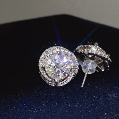 6 Carat Moissanite 925 Sterling Silver Earrings for Elegance