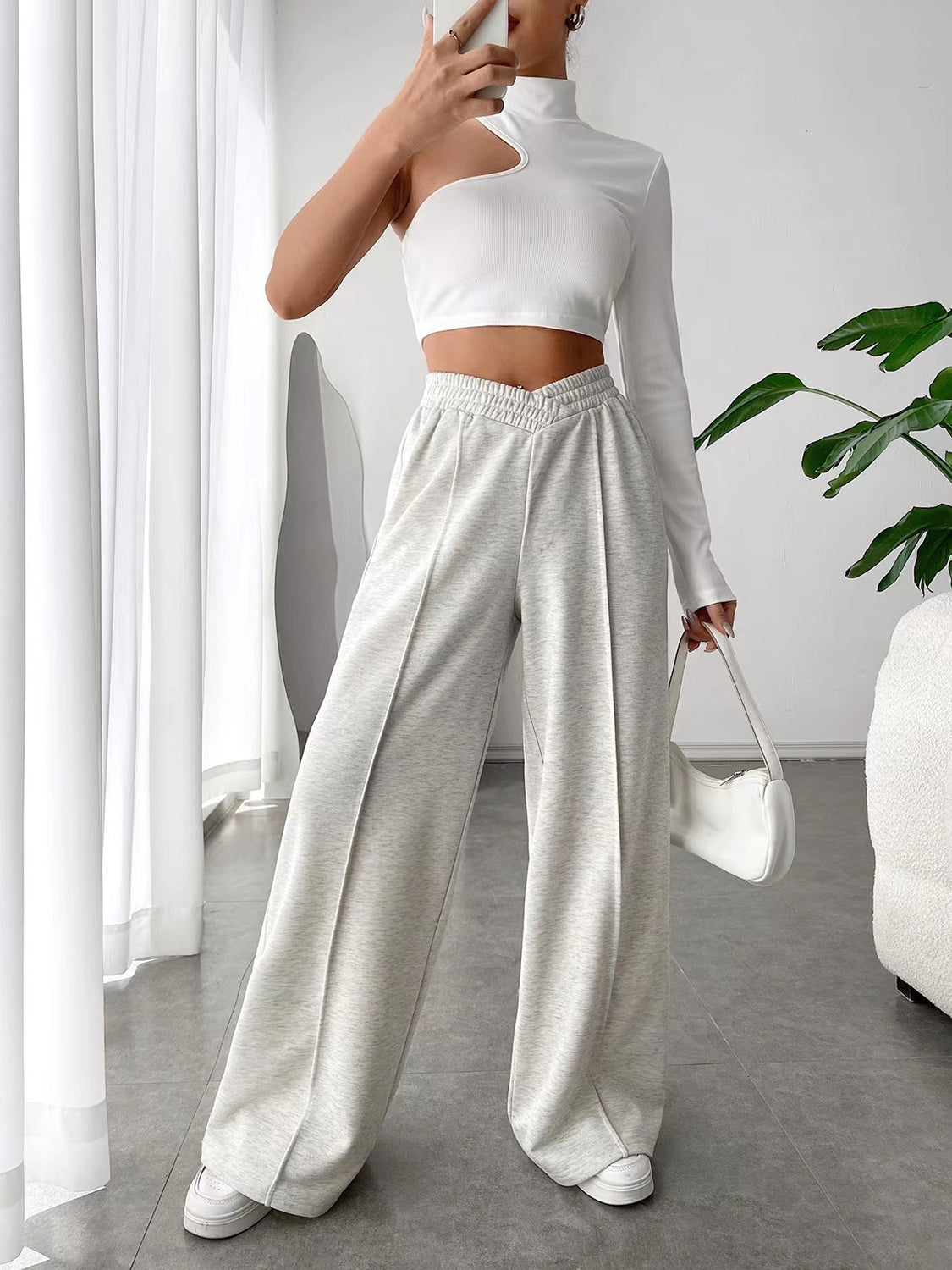 Elastic Waist Wide Leg Pants for Comfortable Chic Style