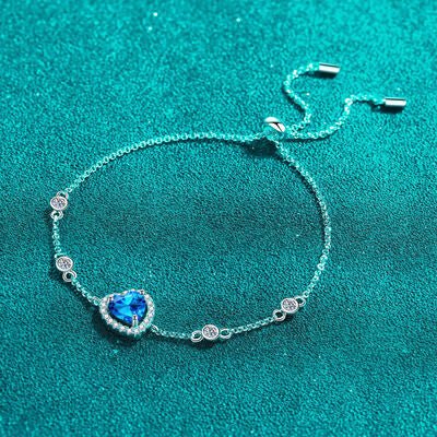 Moissanite Bracelet, Adjustable 8.7in