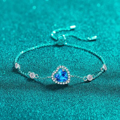 Moissanite Bracelet, Adjustable 8.7in