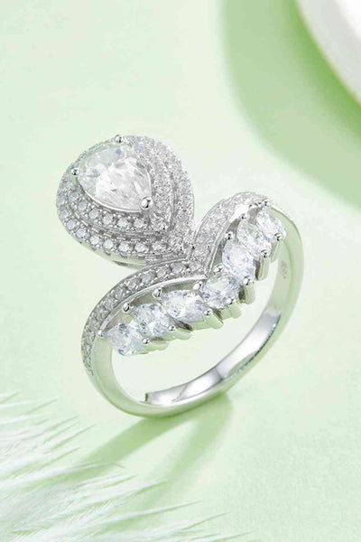 1 Carat Moissanite 925 Sterling Silver Crown Ring Elegant