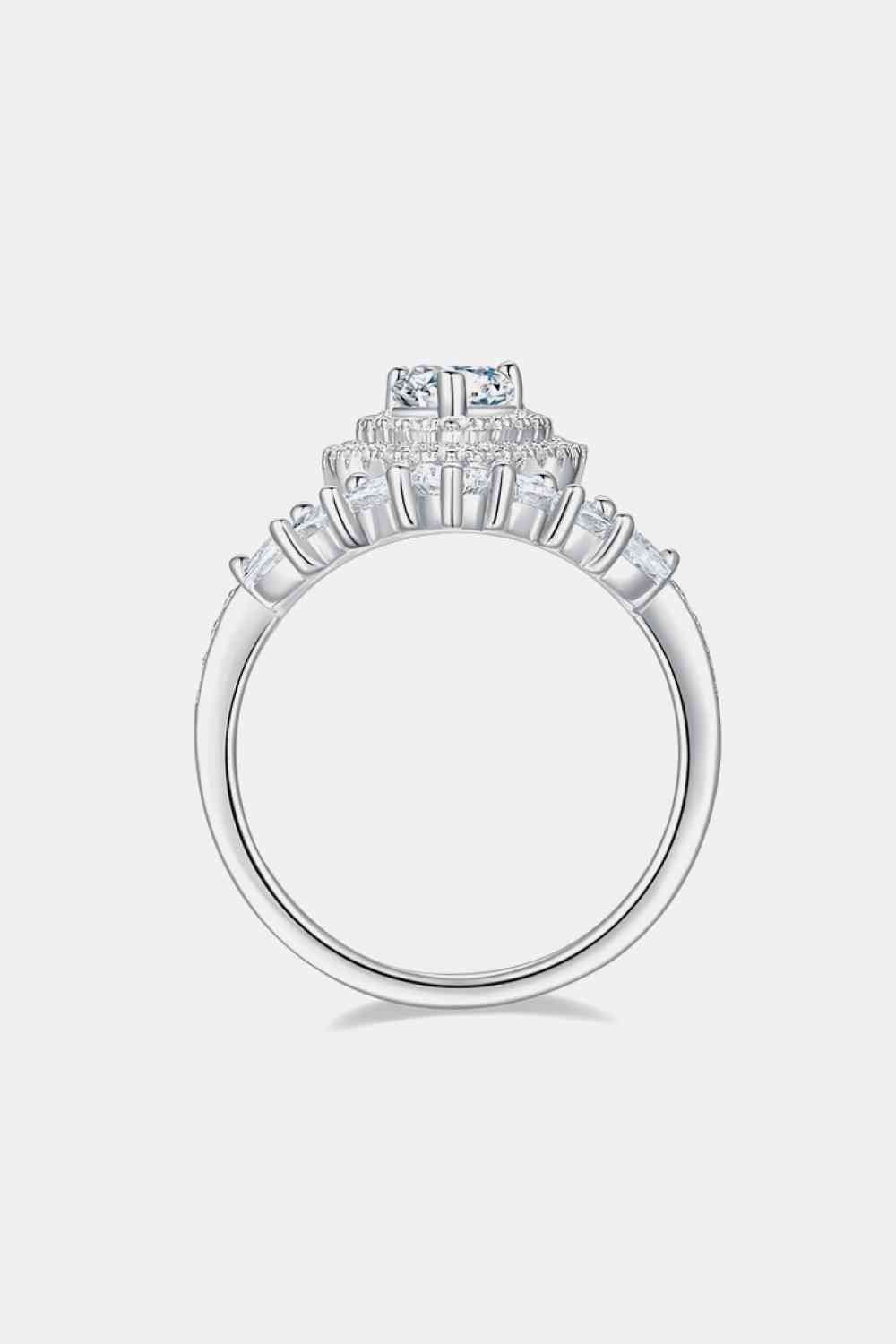 1 Carat Moissanite 925 Sterling Silver Crown Ring Elegant