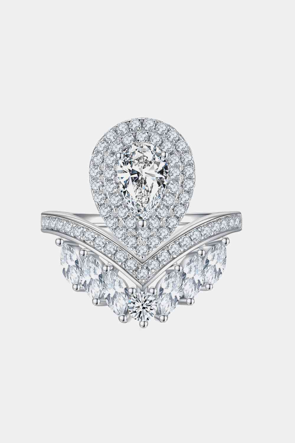 1 Carat Moissanite 925 Sterling Silver Crown Ring Elegant