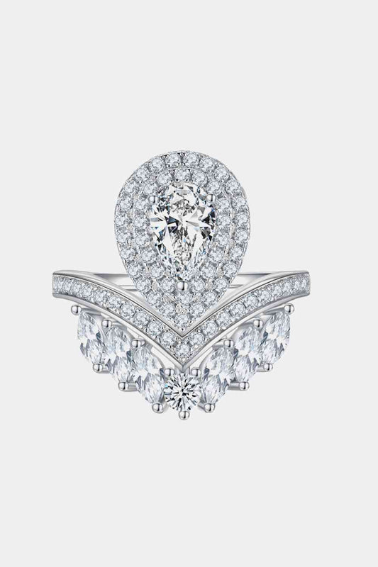 1 Carat Moissanite 925 Sterling Silver Crown Ring Elegant
