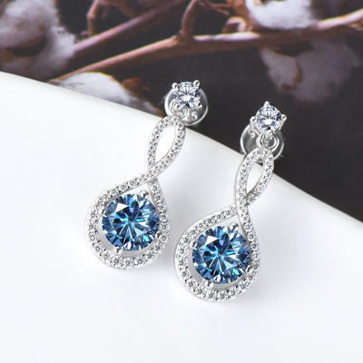 1 Carat Moissanite 925 Sterling Silver Earrings for Elegance