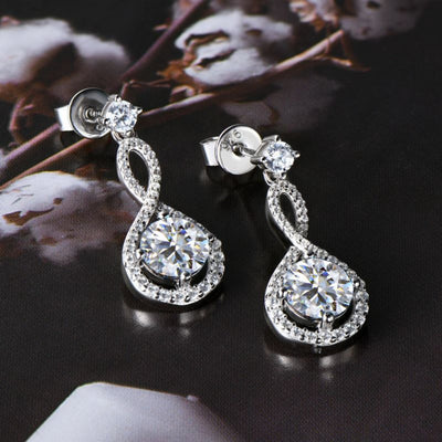 1 Carat Moissanite 925 Sterling Silver Earrings for Elegance