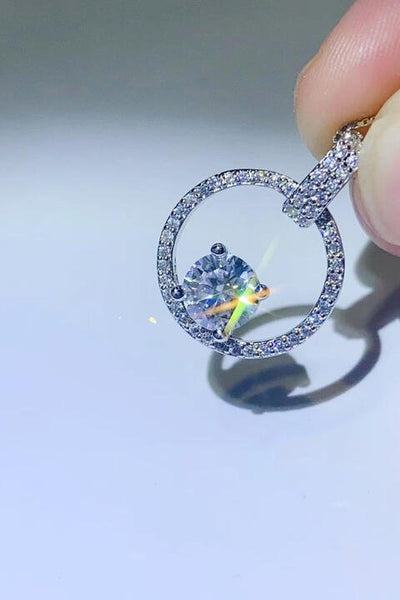 Moissanite & Zircon Necklace, 1ct Platinum-Plated