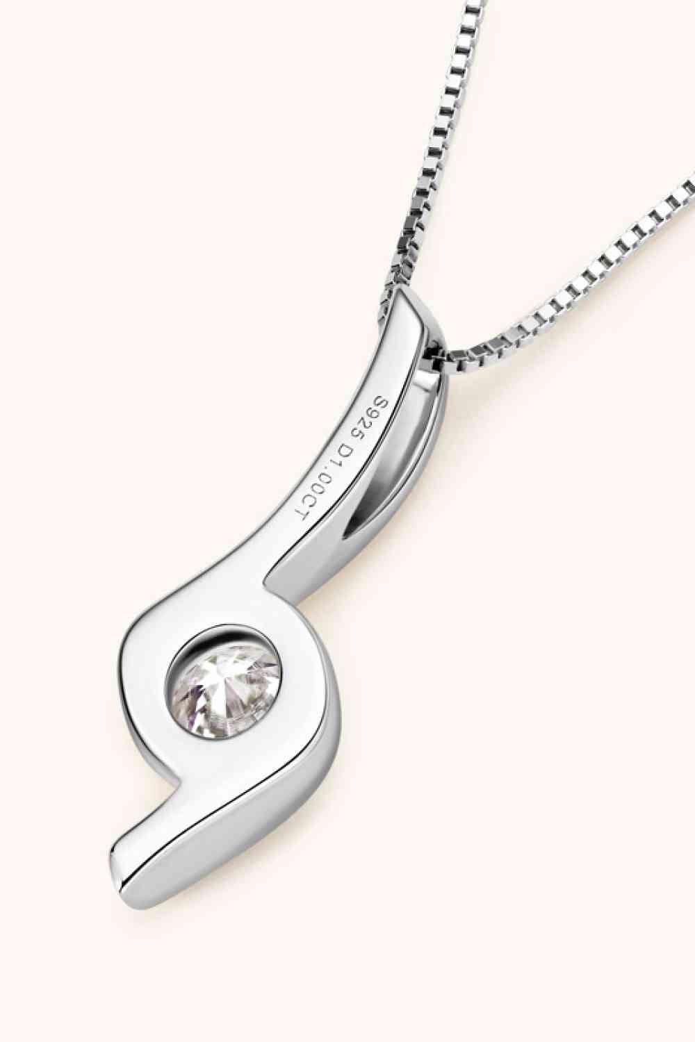 Moissanite Necklace, Platinum or Gold Finish