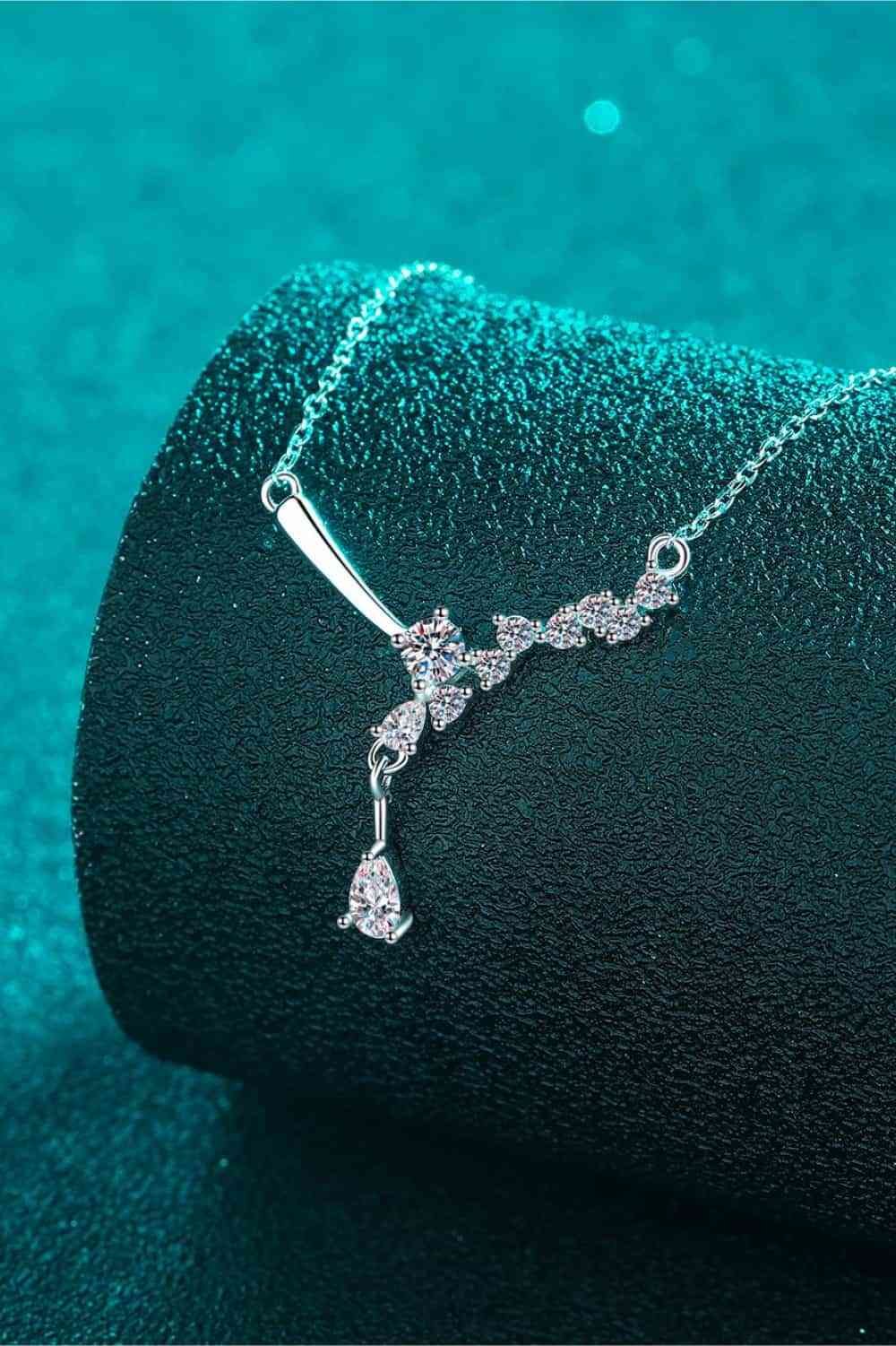 Moissanite Rhodium Necklace, 1ct