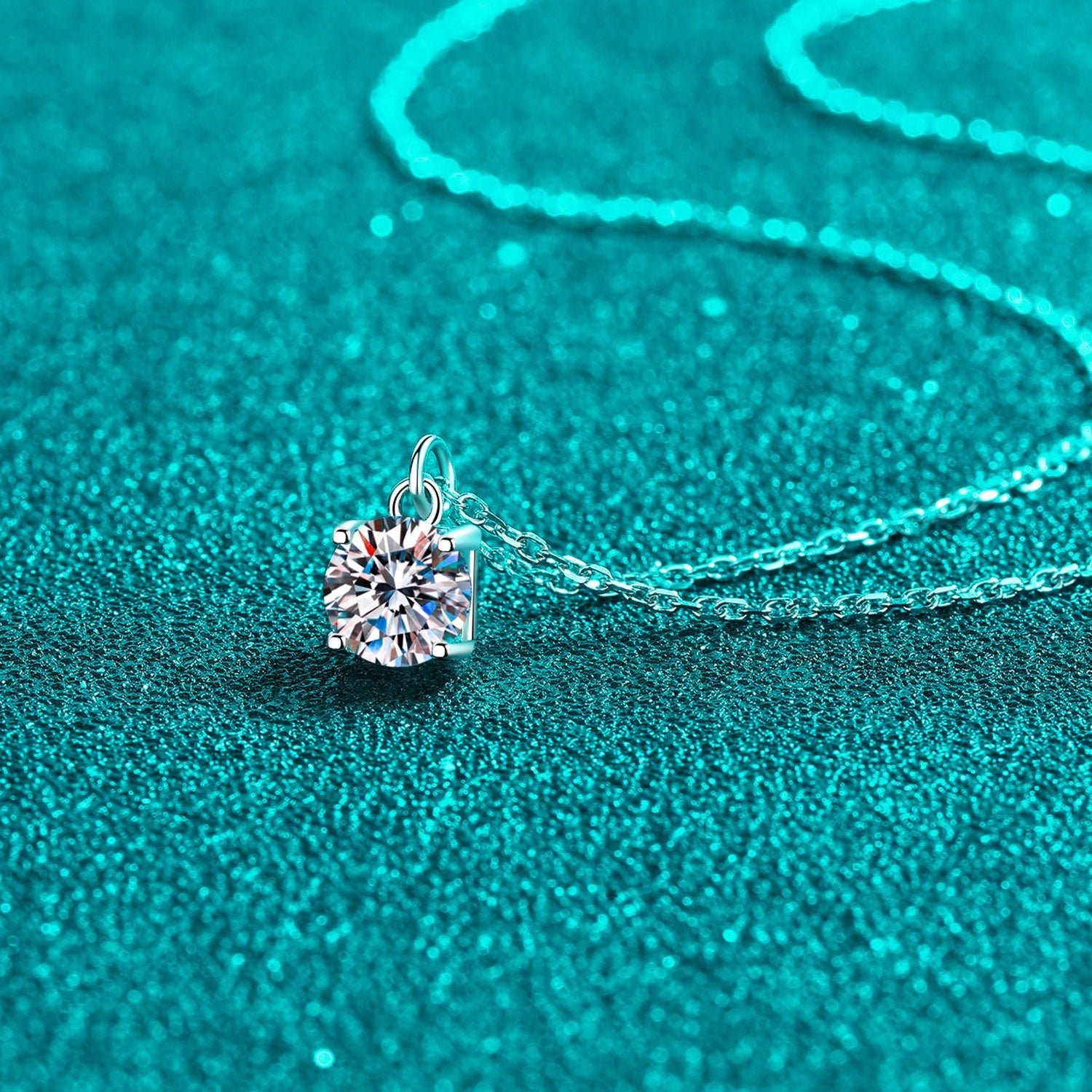 1 Carat Moissanite 925 Sterling Silver Necklace Elegant Design