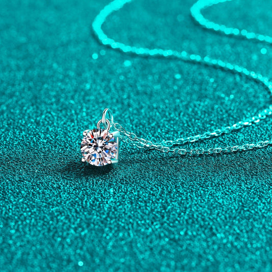 1 Carat Moissanite 925 Sterling Silver Necklace Elegant Design