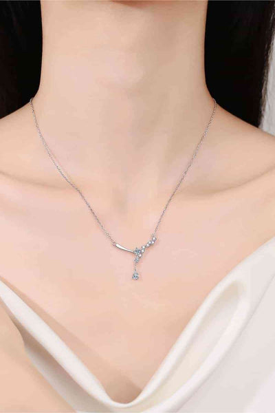 Moissanite Rhodium Necklace, 1ct