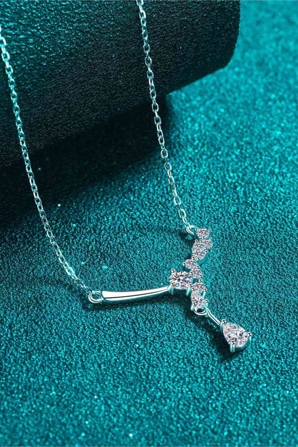 Moissanite Rhodium Necklace, 1ct