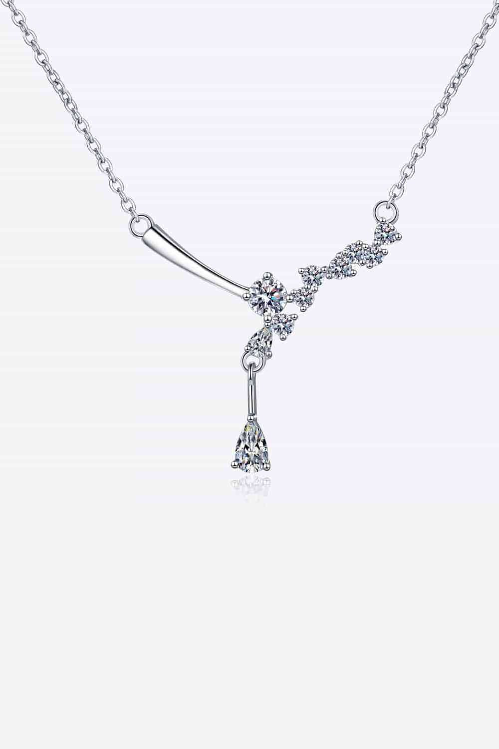 Moissanite Rhodium Necklace, 1ct