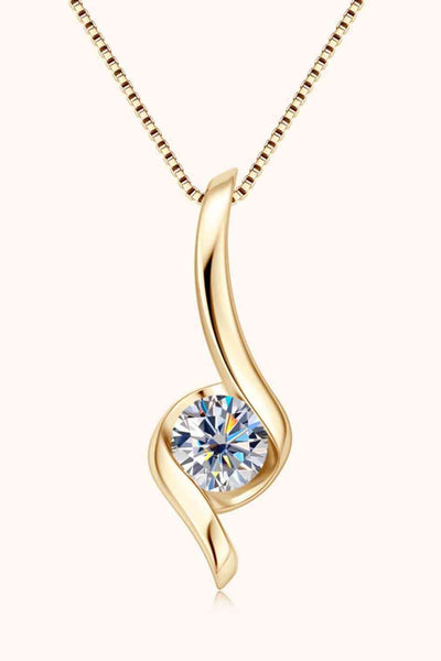 Moissanite Necklace, Platinum or Gold Finish