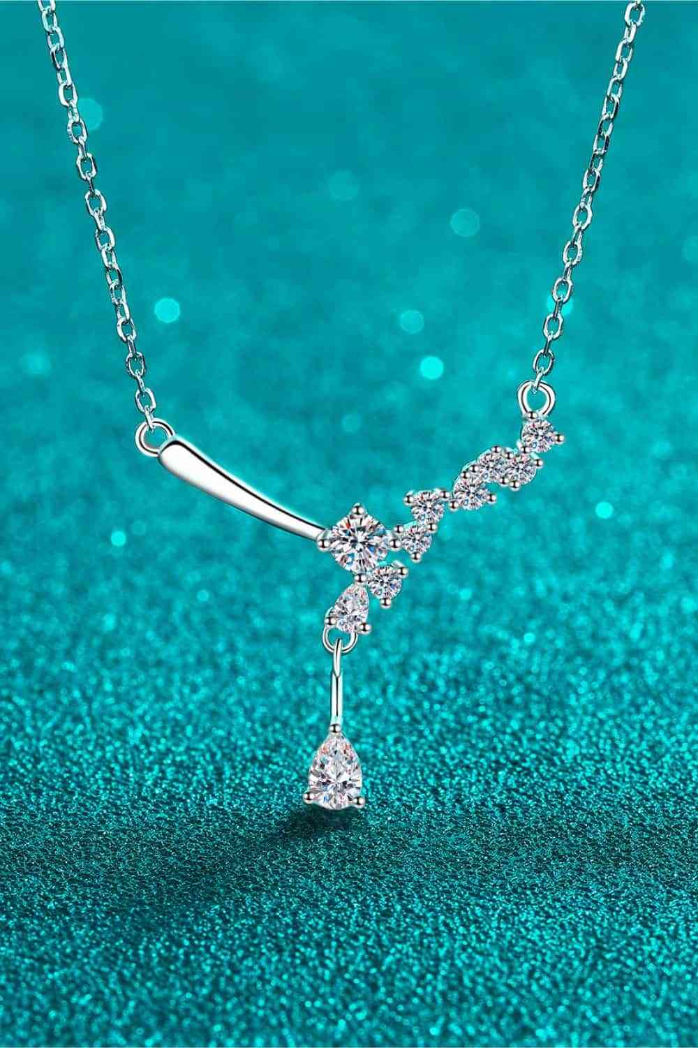 Moissanite Rhodium Necklace, 1ct