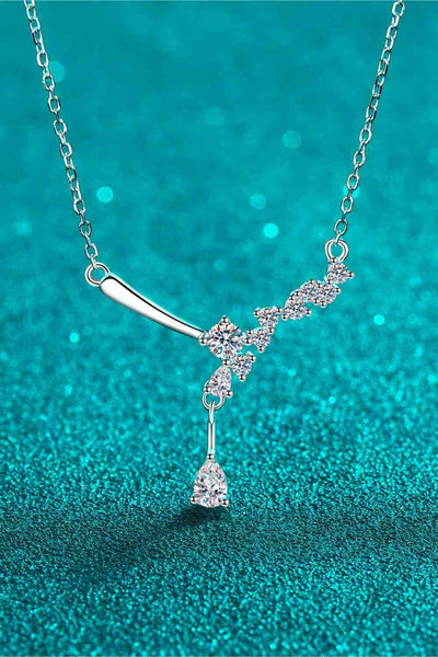 Moissanite Rhodium Necklace, 1ct
