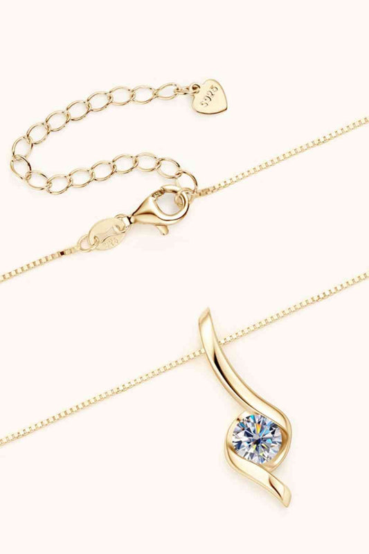 Moissanite Necklace, Platinum or Gold Finish