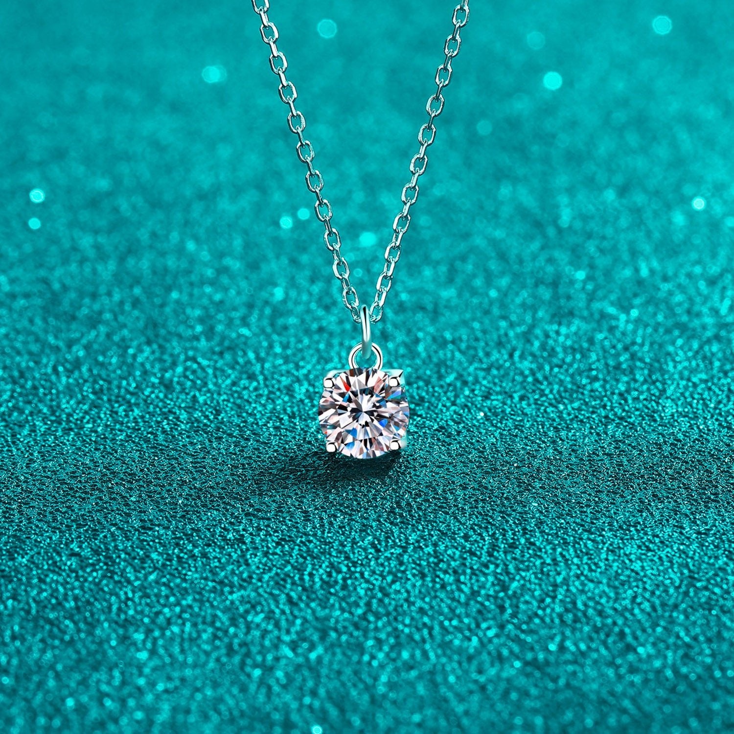 1 Carat Moissanite 925 Sterling Silver Necklace Elegant Design