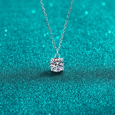 1 Carat Moissanite 925 Sterling Silver Necklace Elegant Design