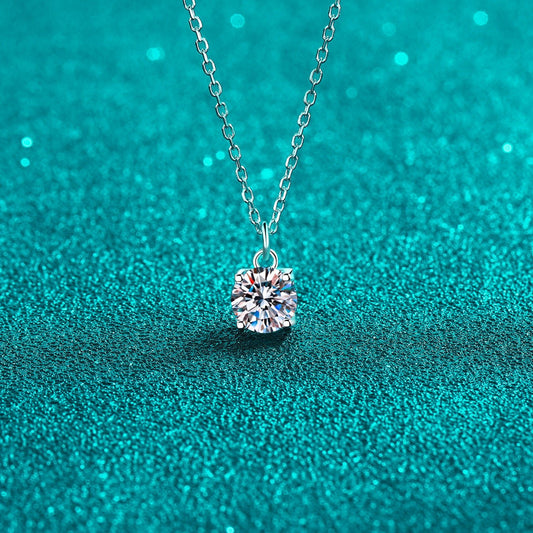 1 Carat Moissanite 925 Sterling Silver Necklace Elegant Design