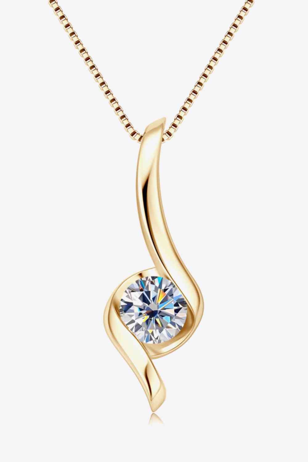 Moissanite Necklace, Platinum or Gold Finish