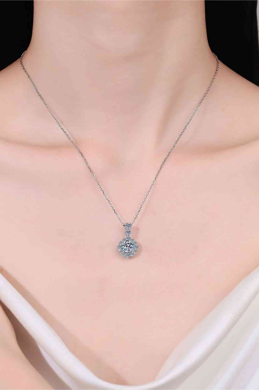 1 Carat Moissanite 925 Sterling Silver Necklace Elegance