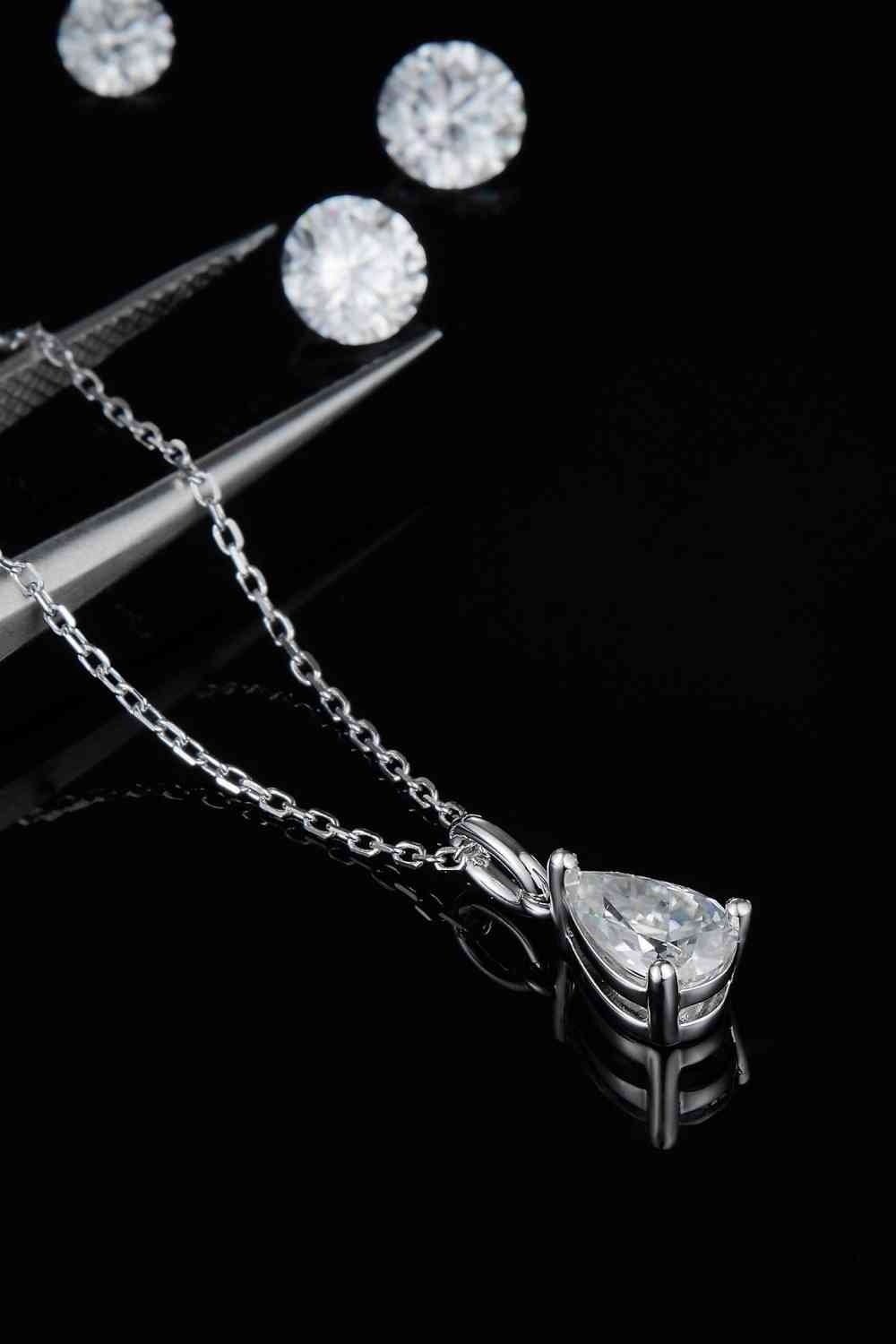 Moissanite D-VVS1 Necklace, Platinum-Plated