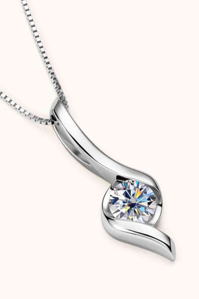 Moissanite Necklace, Platinum or Gold Finish