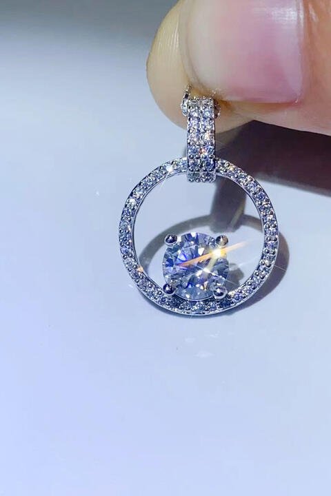 Moissanite & Zircon Necklace, 1ct Platinum-Plated