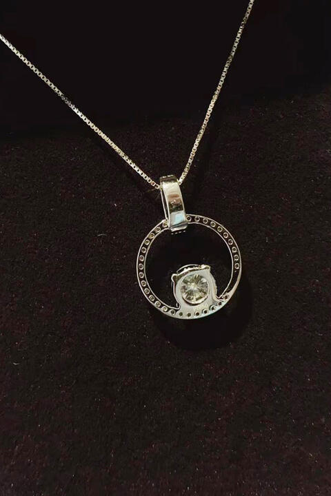 Moissanite & Zircon Necklace, 1ct Platinum-Plated
