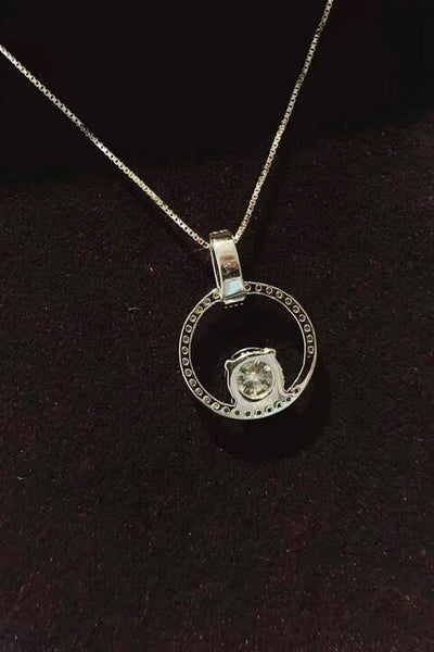 Moissanite & Zircon Necklace, 1ct Platinum-Plated