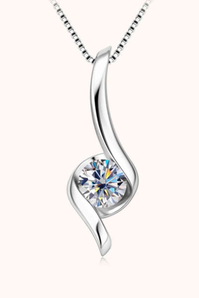 Moissanite Necklace, Platinum or Gold Finish
