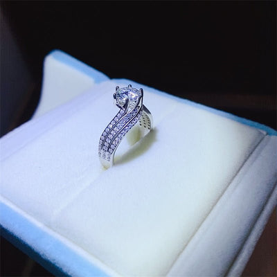 Stunning 1 Carat Moissanite 925 Sterling Silver Ring