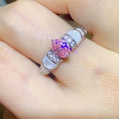 Moissanite & Zircon Accent Ring