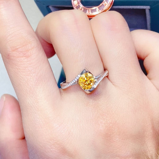 Moissanite & Zircon Halo Ring