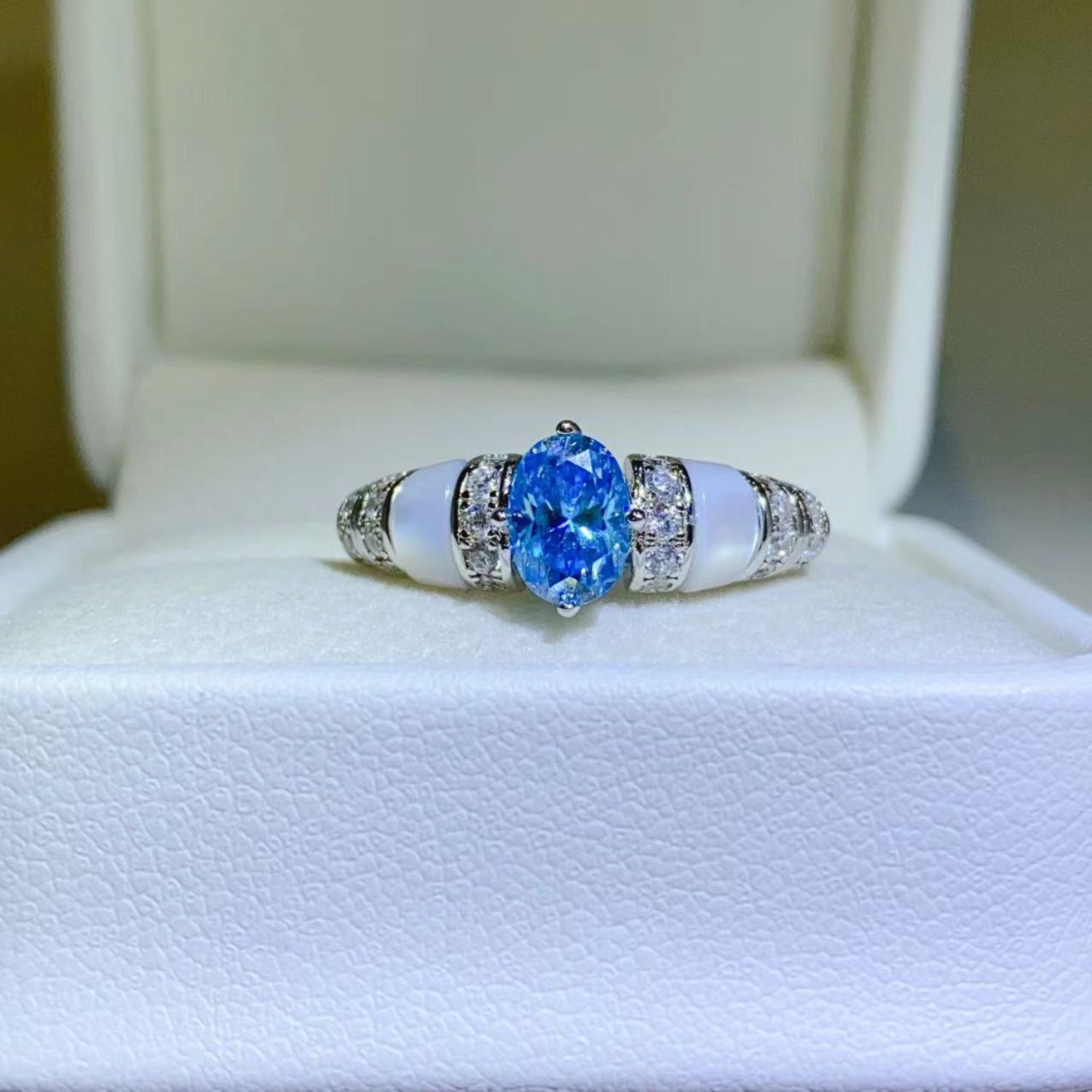 Moissanite & Zircon Accent Ring