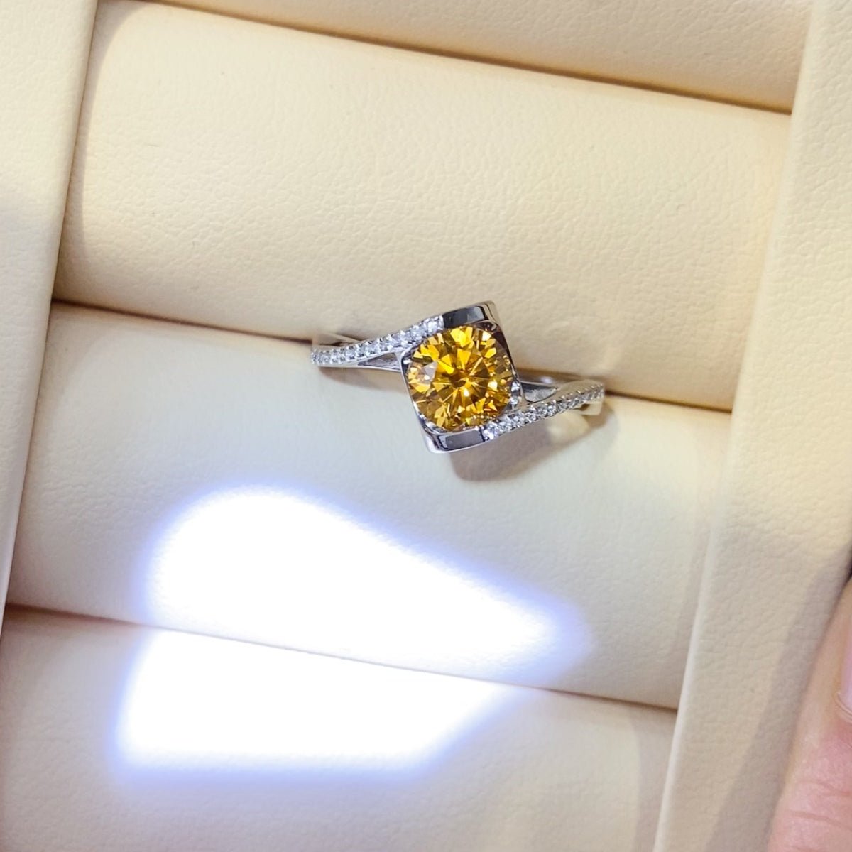 Moissanite & Zircon Halo Ring