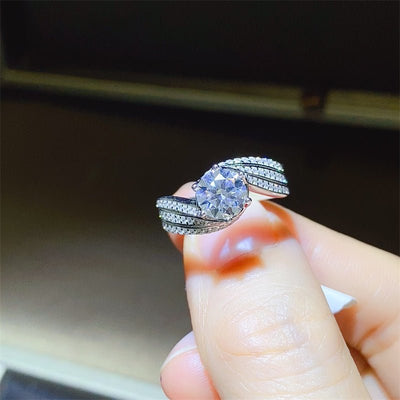Stunning 1 Carat Moissanite 925 Sterling Silver Ring