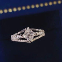 Moissanite Solitaire Ring, Platinum-Plated