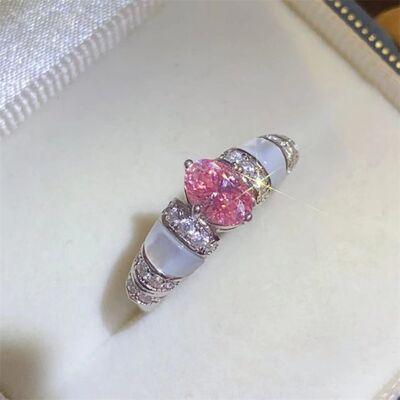 Moissanite & Zircon Accent Ring