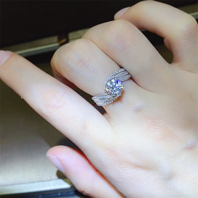 Stunning 1 Carat Moissanite 925 Sterling Silver Ring