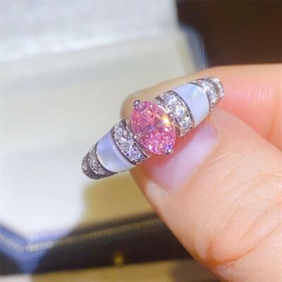 Moissanite & Zircon Accent Ring