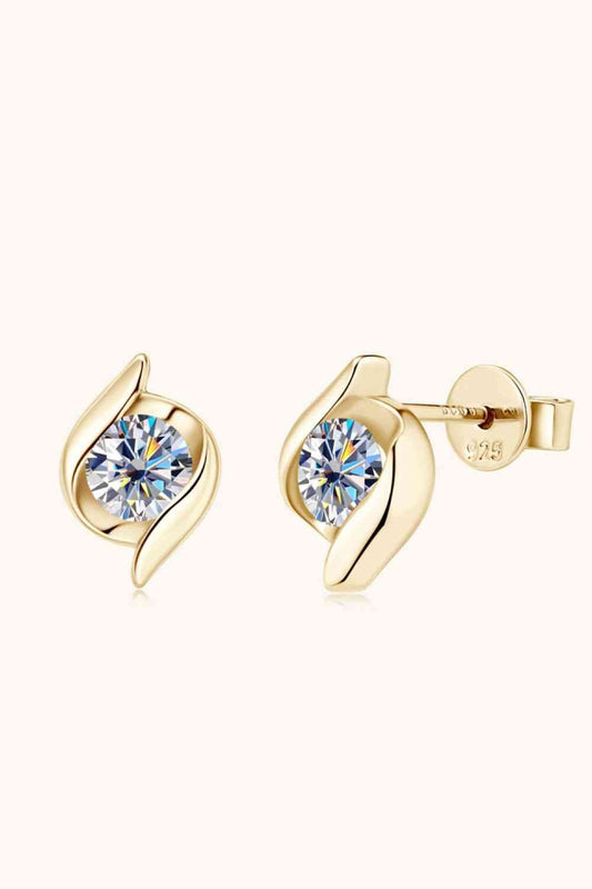 1 Carat Moissanite 925 Sterling Silver Stud Earrings Set