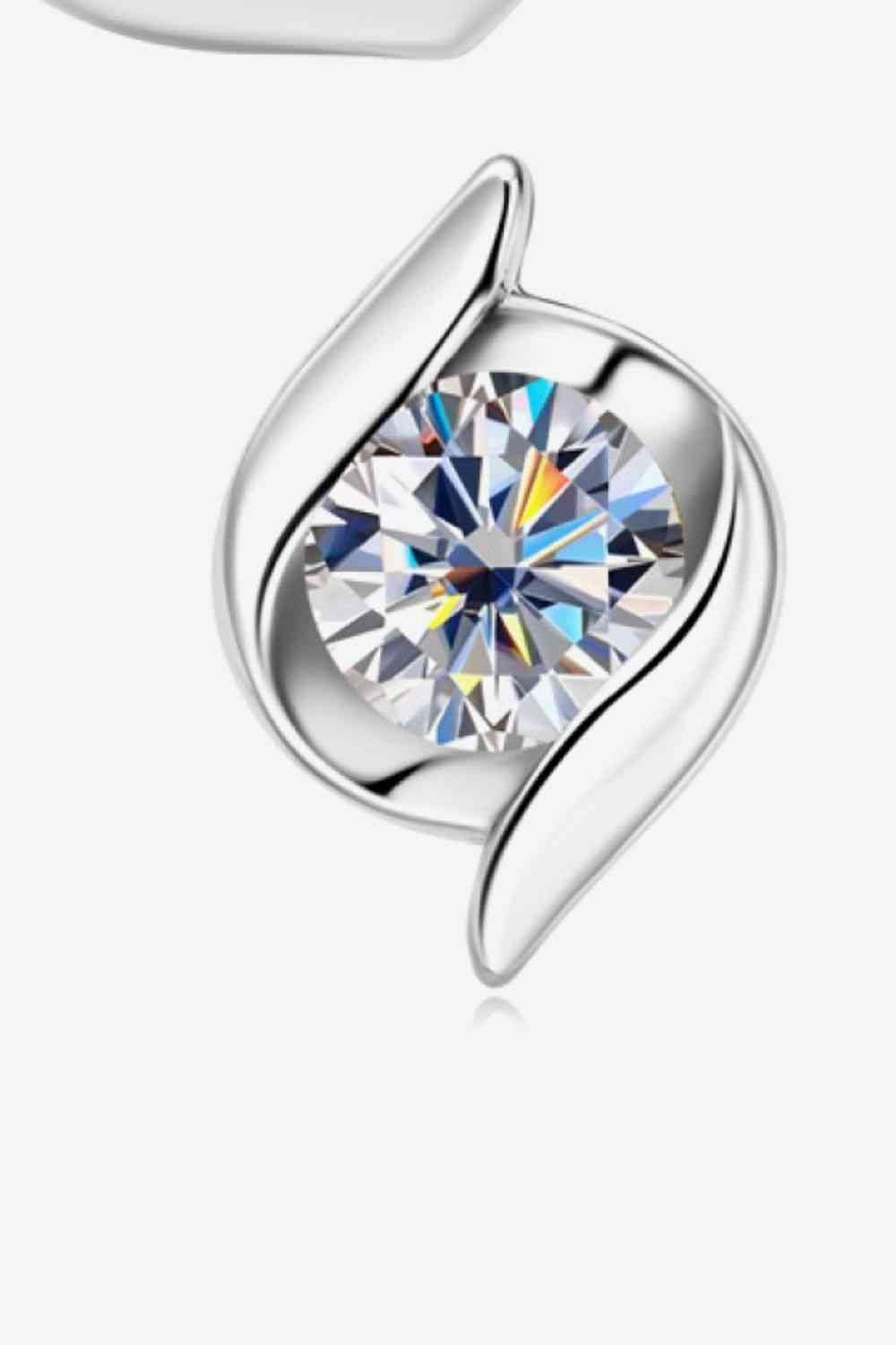 1 Carat Moissanite 925 Sterling Silver Stud Earrings Set
