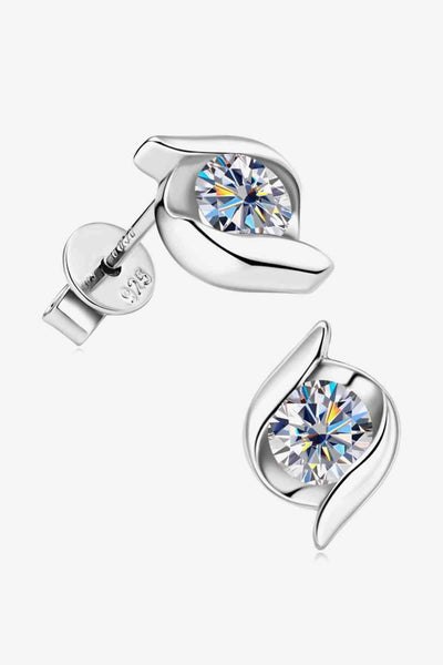 1 Carat Moissanite 925 Sterling Silver Stud Earrings Set